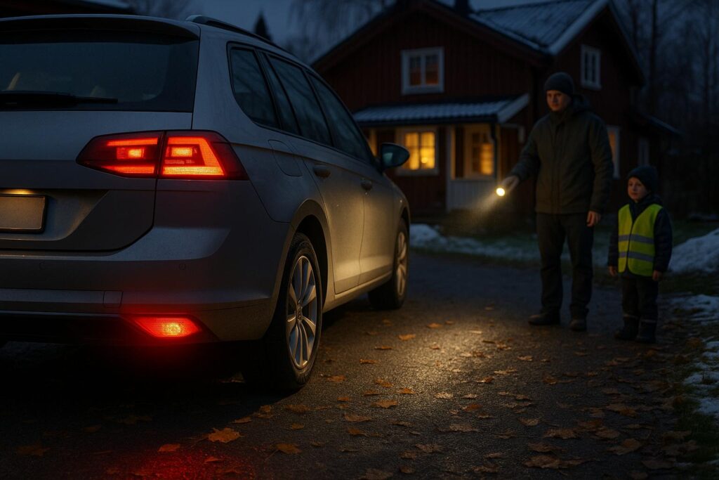 hvordan skal refleksene bak på bilen se ut