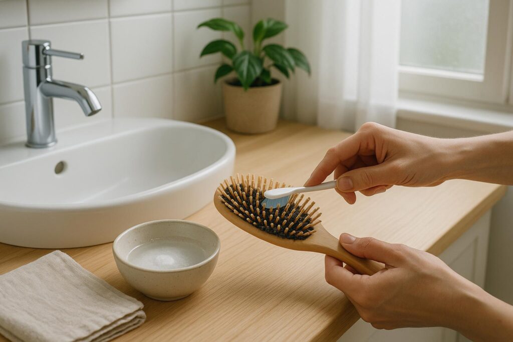 hvordan vaske hårbørste